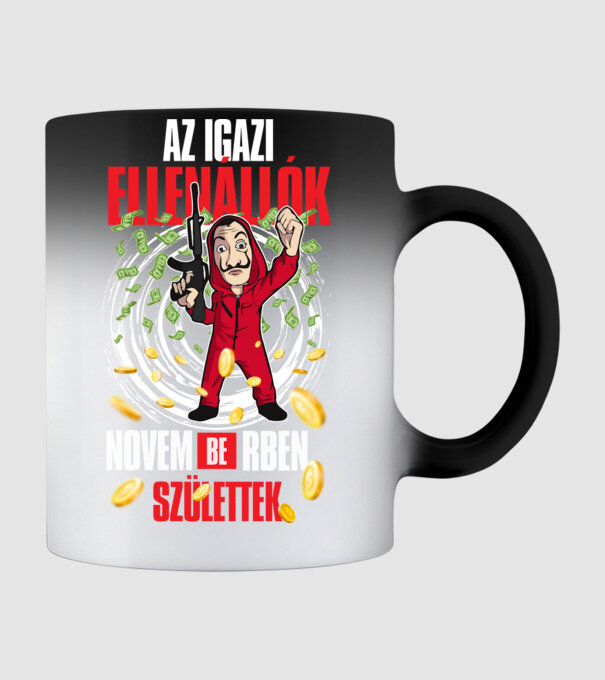 Az igazi ellenállók novemberben születnek  minta fekete pólón
