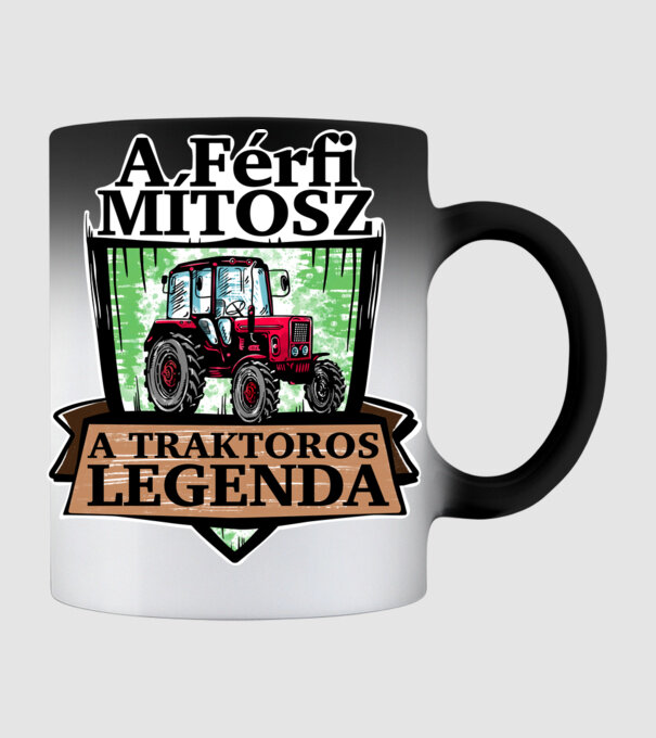 Traktoros legenda minta fekete pólón