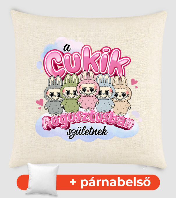 Labubu - A Cukik Augusztusban születnek  minta homokszín pólón