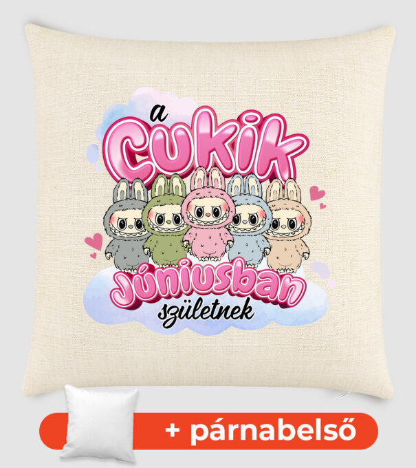 Labubu - A Cukik Júniusban születnek  minta homokszín pólón