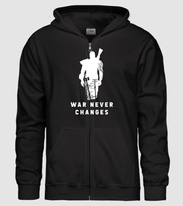 War Never Changes - Fallout - Fehér minta fekete pólón