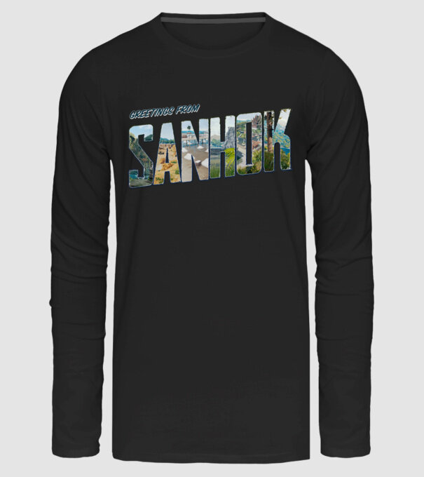 Greetings from Sanhok minta fekete pólón