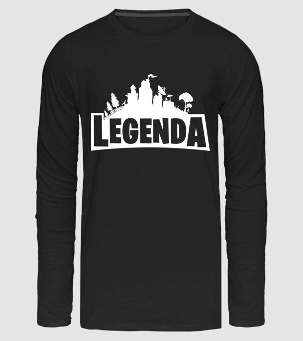 Legenda - Fortnite Style (Fehér) minta fekete pólón