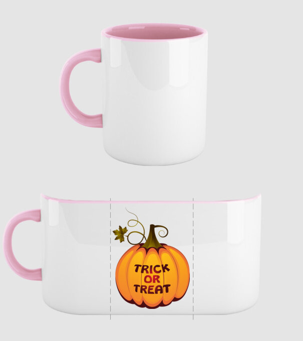 Trick or Treat minta világos rózsaszín pólón