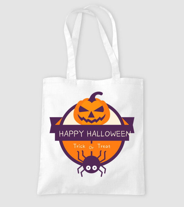 Happy Halloween Trick or Treat minta fehér pólón