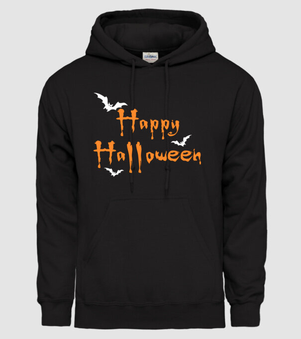 Happy Halloween minta fekete pólón