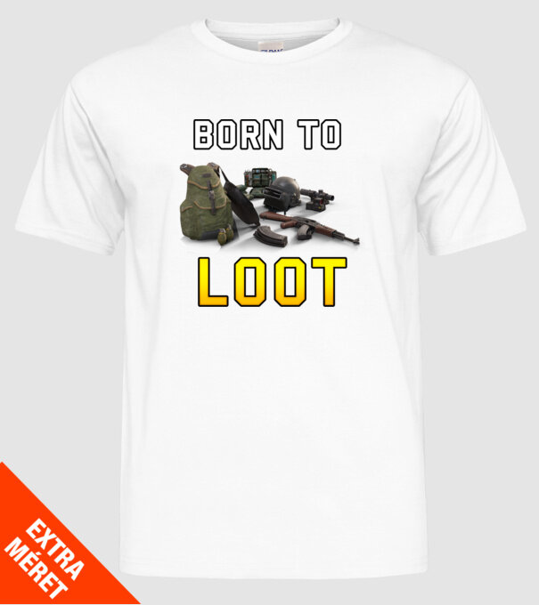 PUBG - Born to Loot minta fehér pólón