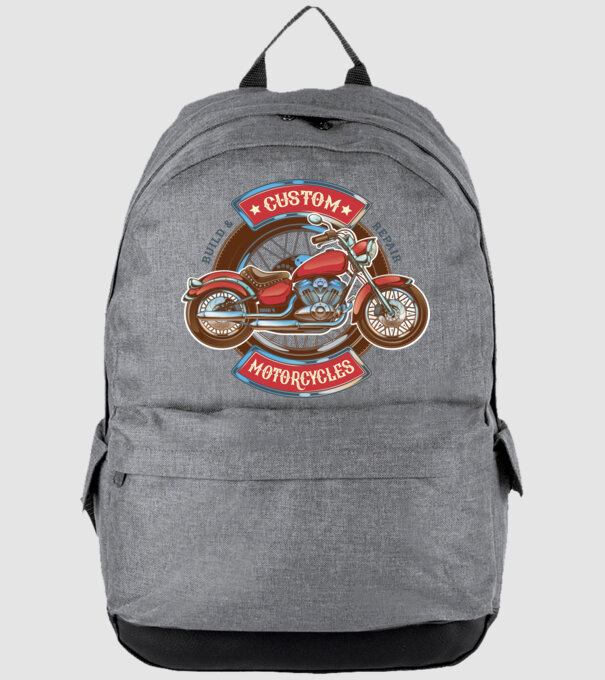Custom Motorcycles minta szürke pólón