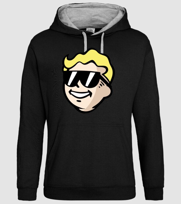 Vault Boy minta fekete pólón