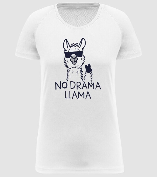 No Drama Llama minta fehér pólón