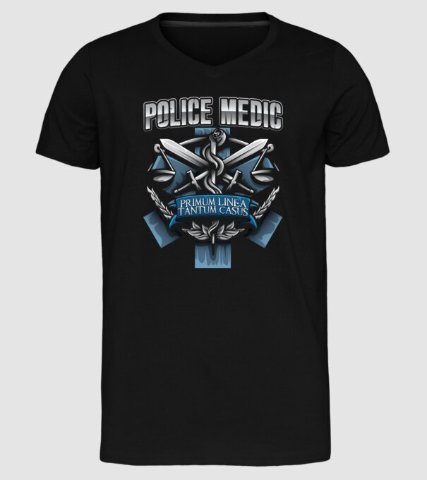 Police Medic minta fekete pólón