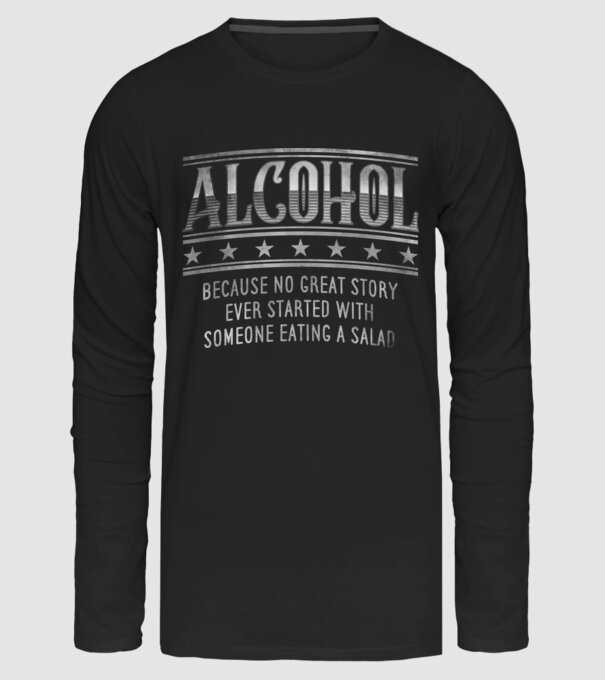 Alcohol minta fekete pólón