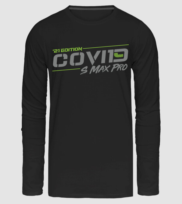 Covid S Max Pro '21 Edition minta fekete pólón