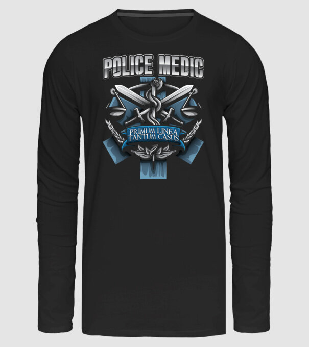 Police Medic minta fekete pólón