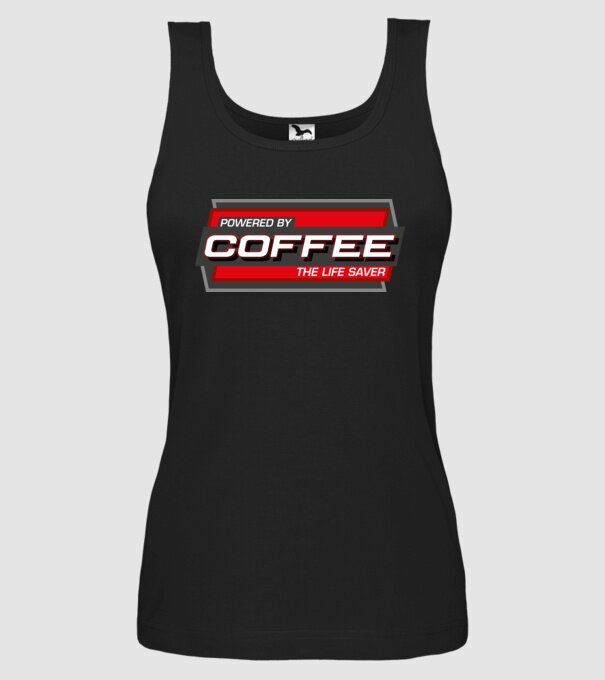 Powered by Coffee minta fekete pólón