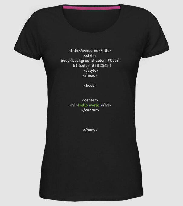 Programmer minta fekete pólón