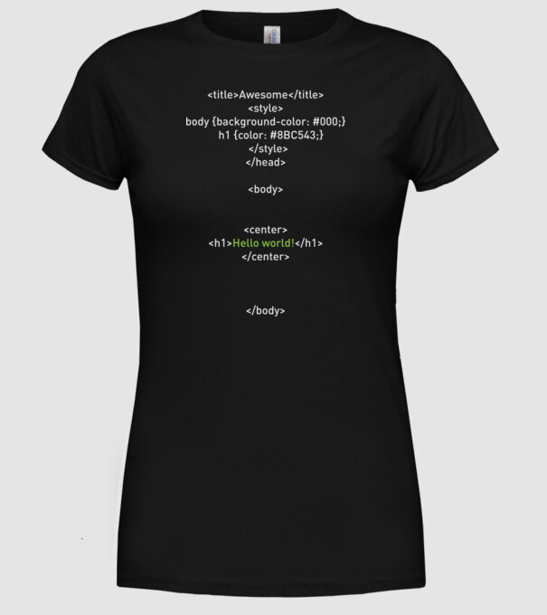 Programmer minta fekete pólón