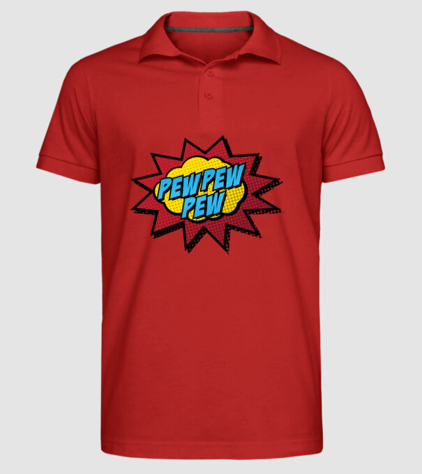 Pew Pew minta piros pólón