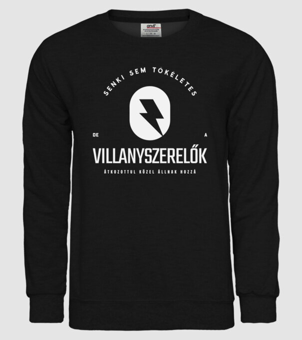 Senki sem tökéletes, de a villanyszerelők átkozottul közel állnak hozzá minta fekete pólón