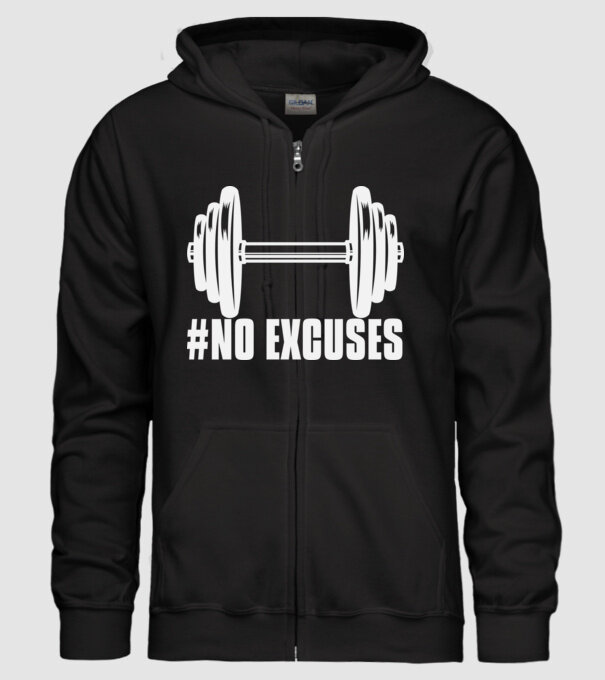 NINCS KIFOGÁS body building motivációs minta fekete pólón