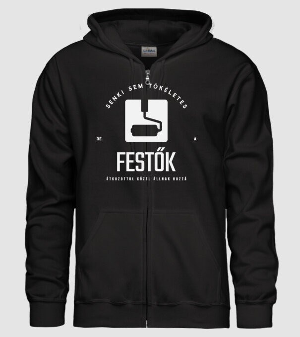 Senki sem tökéletes de a festők átkozottul közel állnak hozzá minta fekete pólón