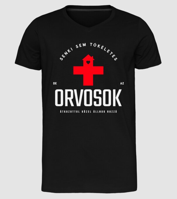 Senki sem tökéletes orvosok minta fekete pólón