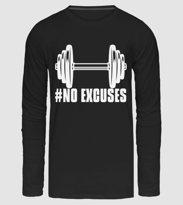 NINCS KIFOGÁS body building motivációs minta fekete pólón