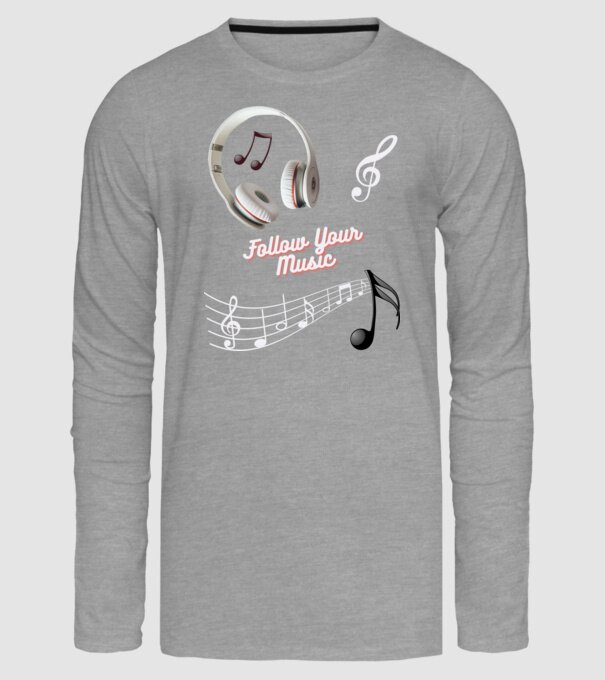 Music minta szürke pólón