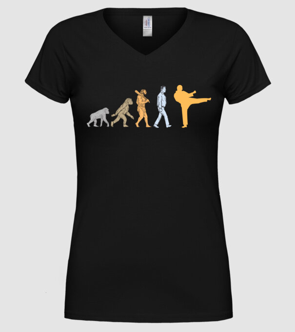 Karate evolúció minta fekete pólón