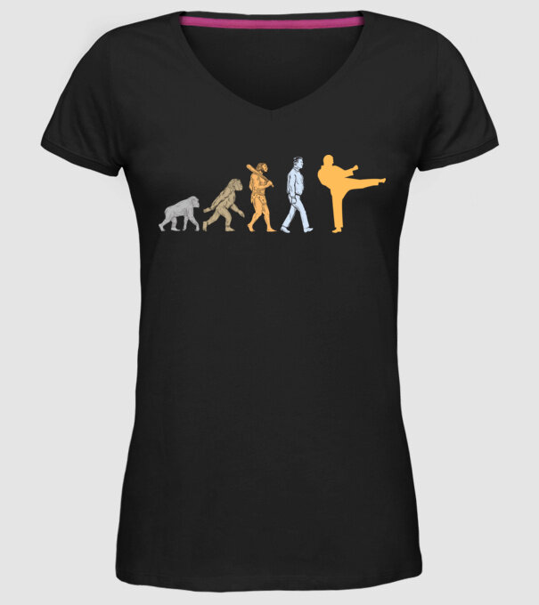 Karate evolúció minta fekete pólón