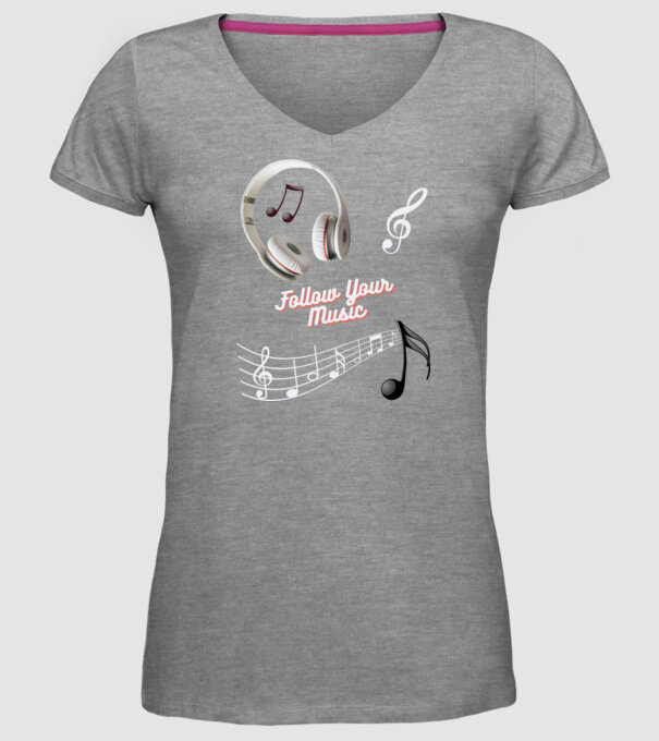 Music minta szürke pólón