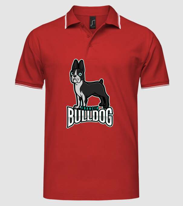 FRANCIA BULLDOG minta piros pólón