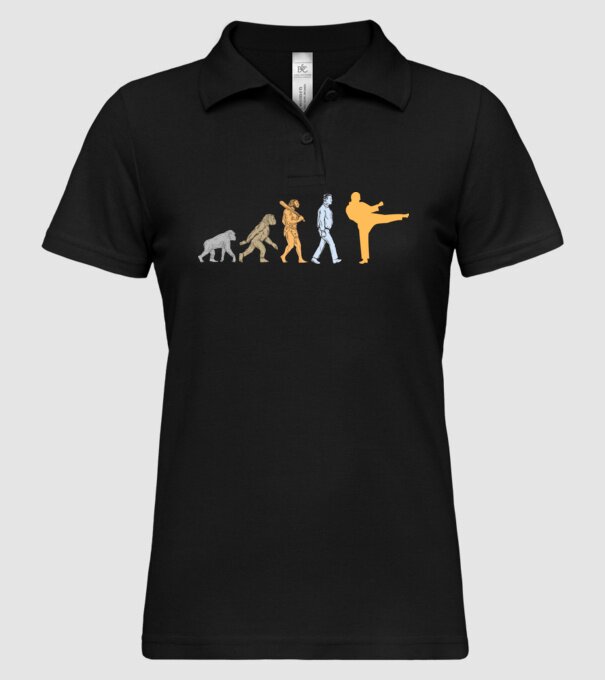 Karate evolúció minta fekete pólón