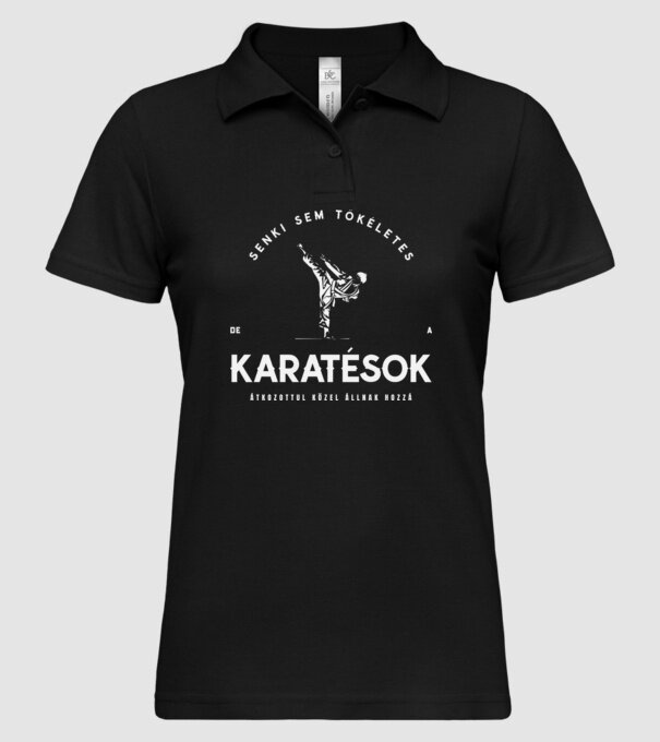Senki sem tökéletes de a karatésok átkozottul közel állnak hozzá minta fekete pólón