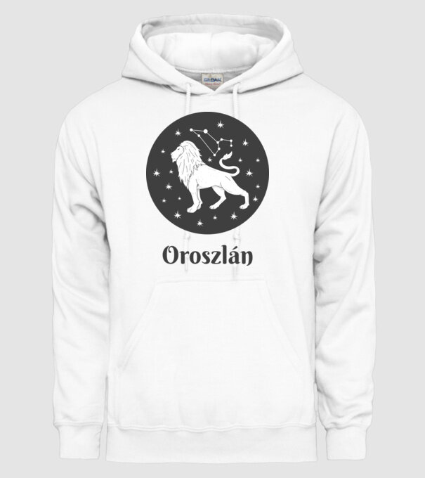 Oroszlán minta fehér pólón