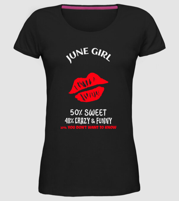 June Girl minta fekete pólón