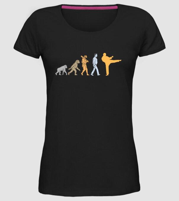 Karate evolúció minta fekete pólón