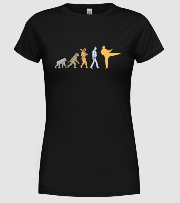 Karate evolúció minta fekete pólón