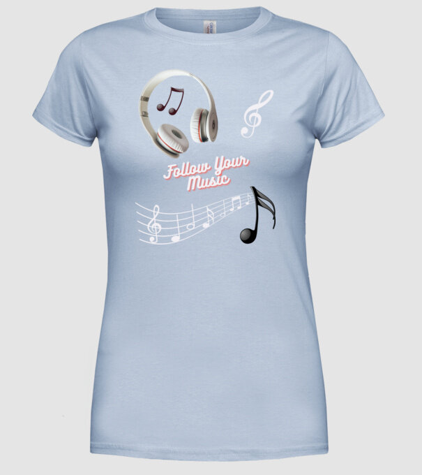 Music minta világoskék pólón