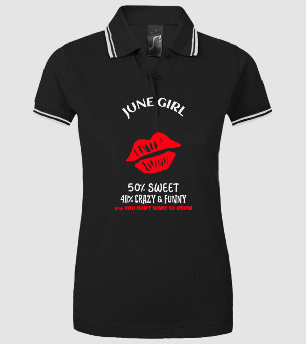 June Girl minta fekete pólón