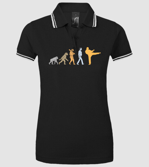 Karate evolúció minta fekete pólón