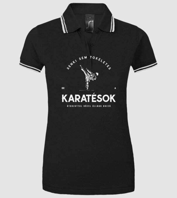 Senki sem tökéletes de a karatésok átkozottul közel állnak hozzá minta fekete pólón