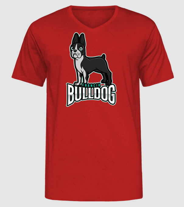 FRANCIA BULLDOG minta piros pólón
