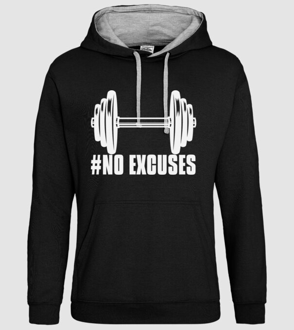 NINCS KIFOGÁS body building motivációs minta fekete pólón