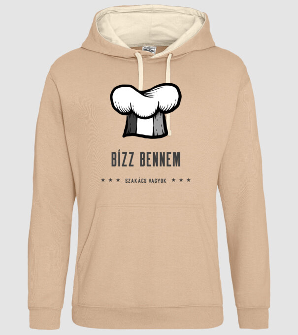 Bízz bennem szakács vagyok minta homokszín pólón