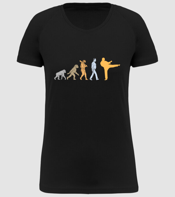 Karate evolúció minta fekete pólón