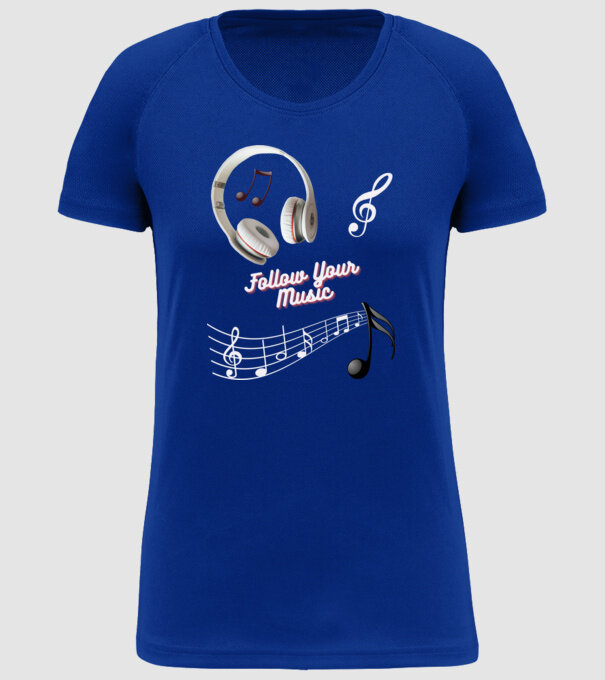 Music minta királykék pólón
