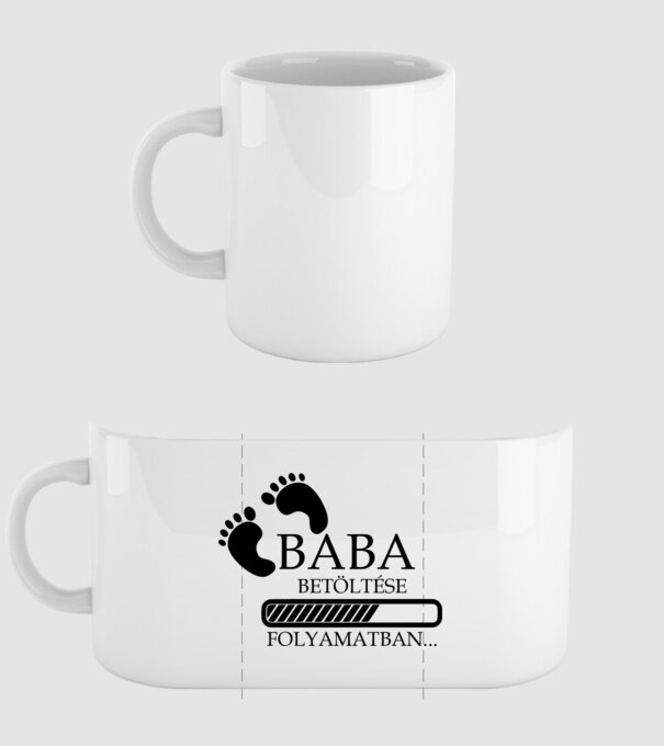 Baba betöltése folyamatban.... minta fehér pólón