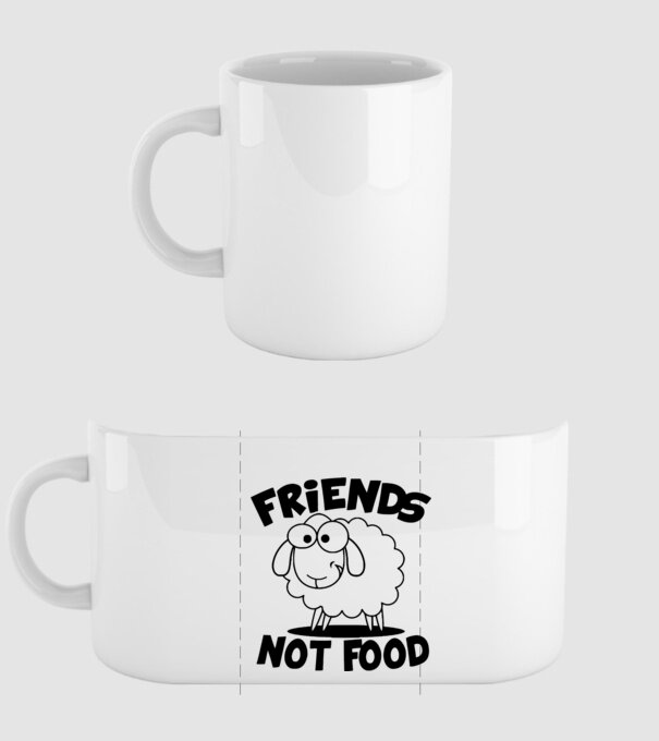 Friends not food! minta fehér pólón