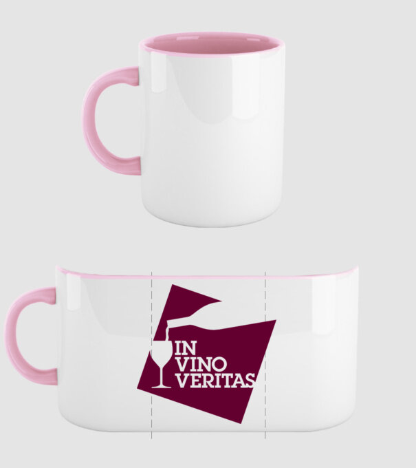 In Vino Veritas minta világos rózsaszín pólón